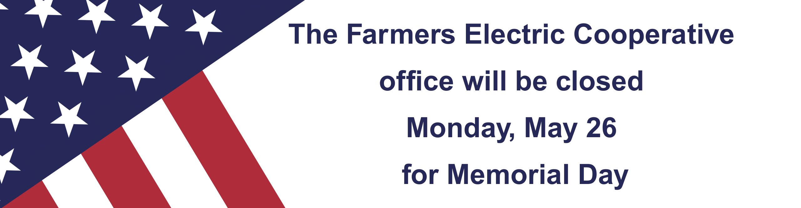 Office Closed for Memorial Day