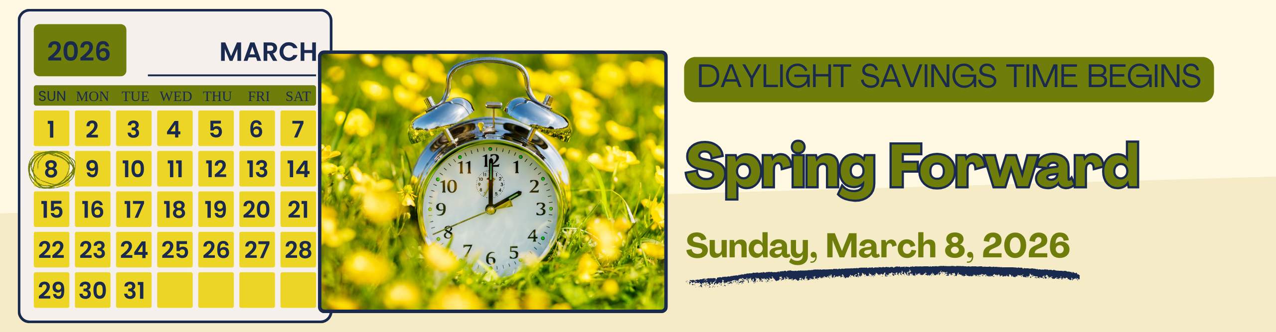 Spring forward - daylight savings time begins